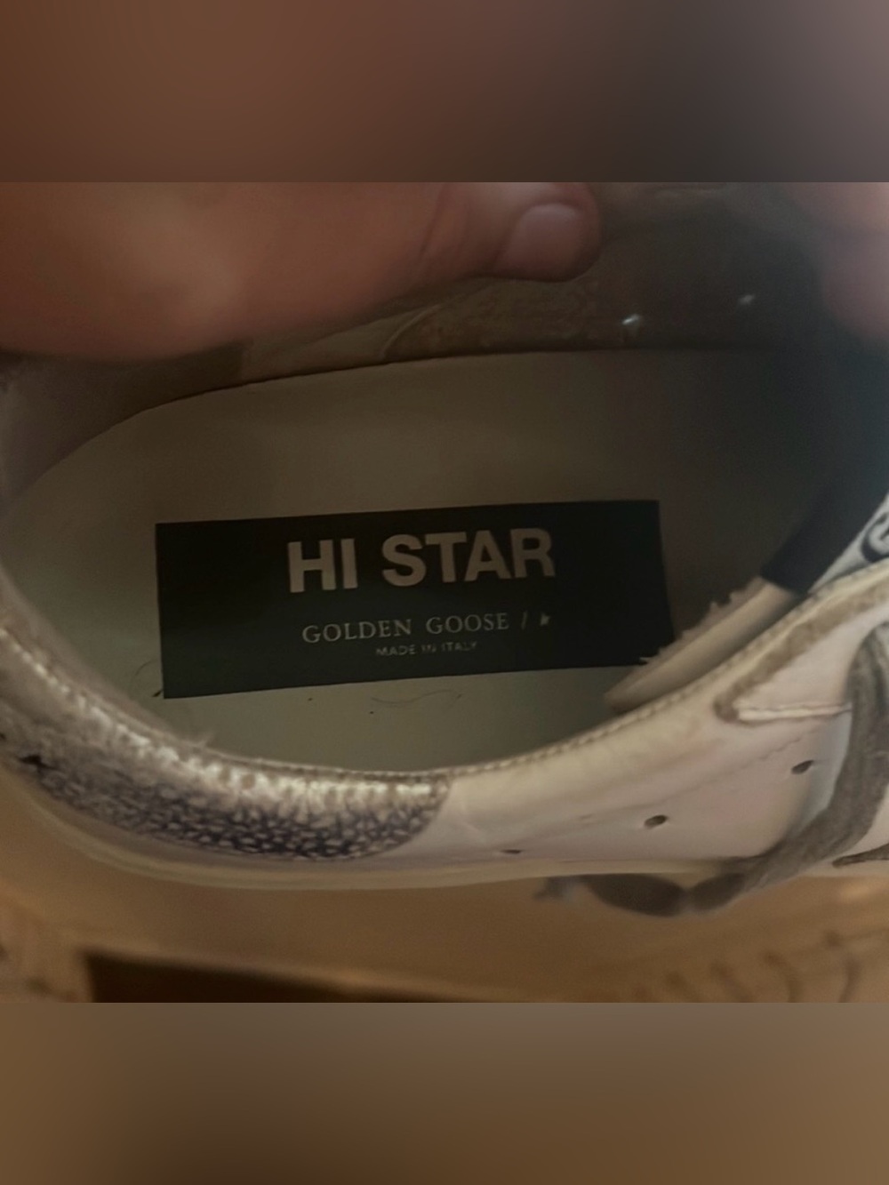 Golden Goose White Leather Hi Star Platform Sneakers with Silver Star Size 39 - Picture 5 of 5